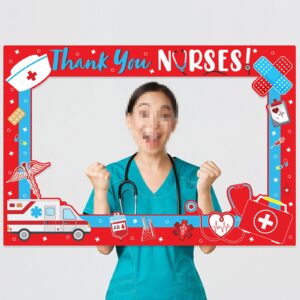 Soochat Nurse Day Photo Booth Props Graduation Photo Booth Prop Frame Thank You Nurse Photography Photo Booth Frame for Graduation Medical Party Decorations