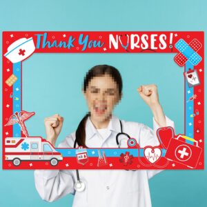 Soochat Nurse Day Photo Booth Props Graduation Photo Booth Prop Frame Thank You Nurse Photography Photo Booth Frame for Graduation Medical Party Decorations