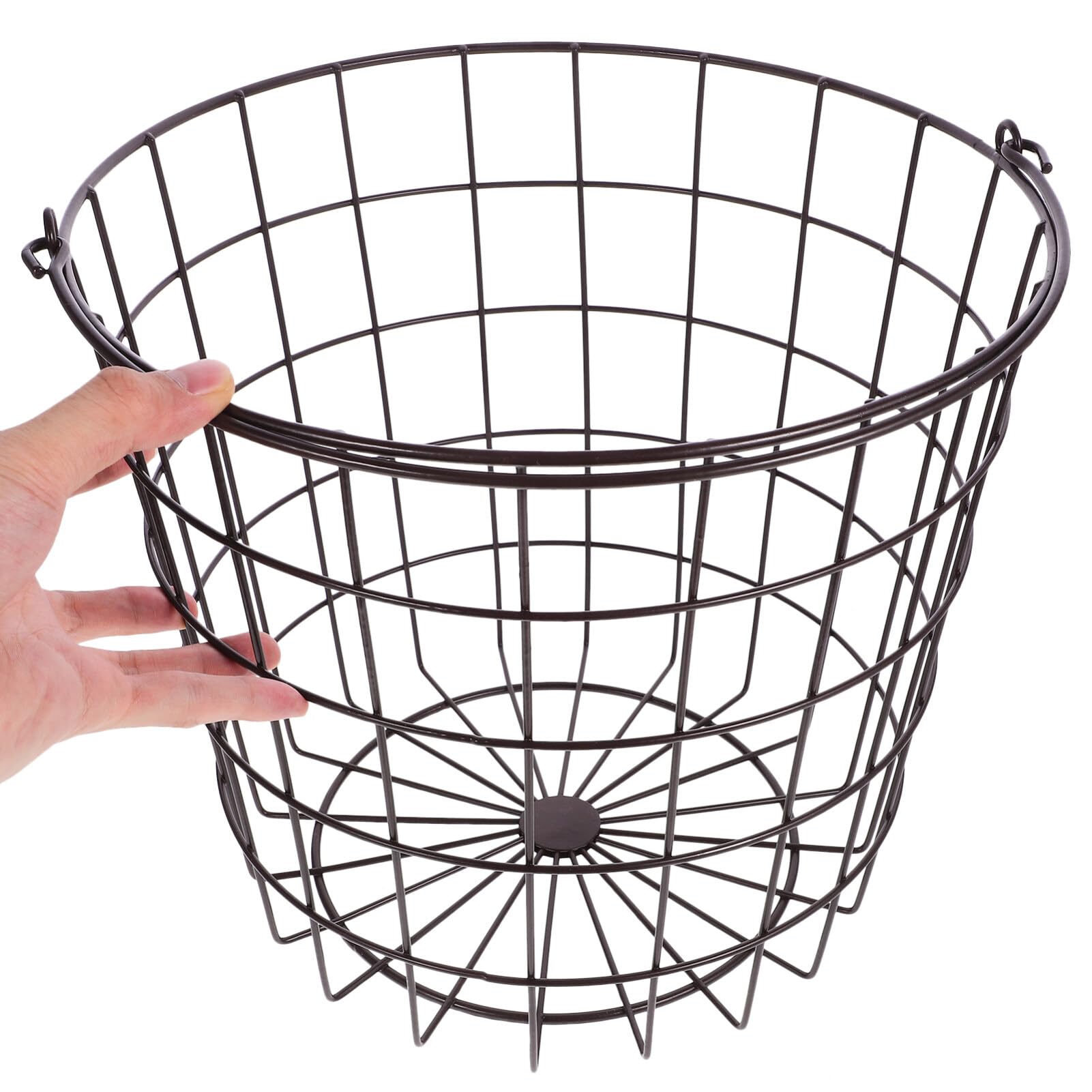 Kichvoe Iron Wire Laundry Hamper Laundry Storage Basket With Handles Iron Storage Basket Dirty Clothes Bin Fruit Magazine Toy Organizer for Rustic Farmhouse Decor