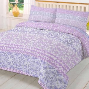 purple boho bed duvet cover twin size,washed patterned textured duvet cover sets with zipper & tiers,microfiber soft comforter luxury quilt cover minimalist batik geometric tie dyeing mandala bohemian