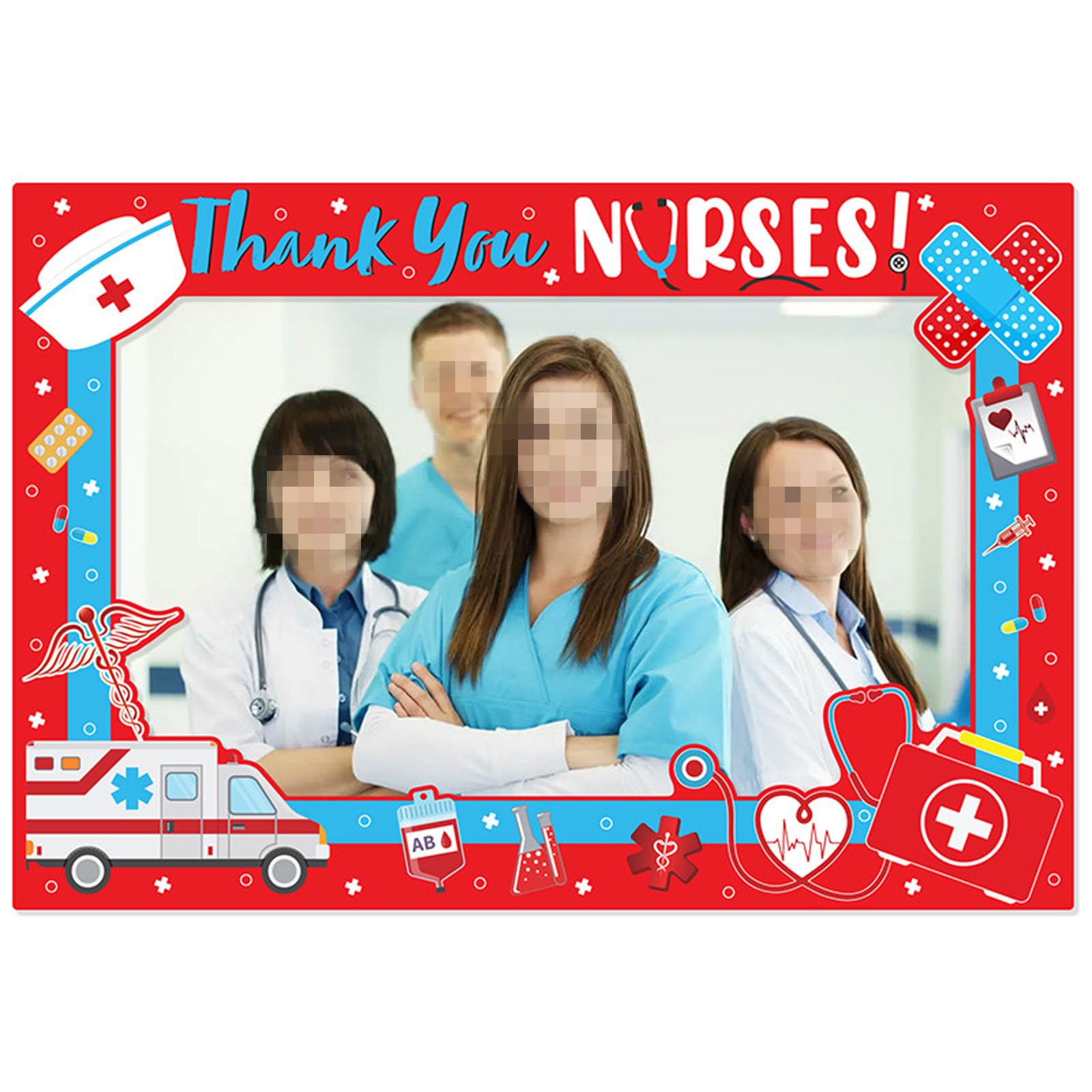 Soochat Nurse Day Photo Booth Props Graduation Photo Booth Prop Frame Thank You Nurse Photography Photo Booth Frame for Graduation Medical Party Decorations