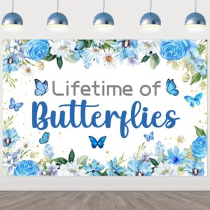 wonmelody butterfly bridal shower backdrop blue lifetime of butterflies backdrop butterflies bachelorette decor floral bridal shower banner watercolor butterfly background for wedding engagement