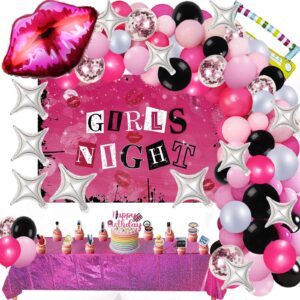 mean girls party decorations balloon garland mean girl cake topper girls night banner backdrop for wedding bridal shower bachelorette theme girls party decorations