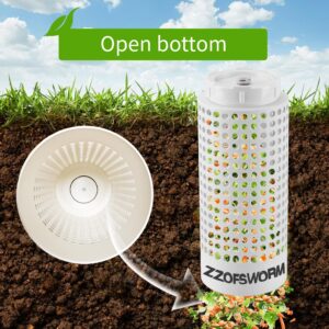 ZZOFSWORM Inground Worm Farm Compost Bin Kit Recycling Kitchen Food Waste to Raised Garden Beds Outdoor with Holes&Lids in Bed&Home