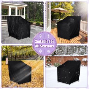 HILUHIDI Patio Furniture Covers 2 Pack, Black Outdoor Furniture Covers Waterproof, Heavy Duty Patio Chair Covers for Patio Furniture