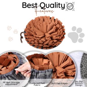 Generic Snuffle Mat for Dogs - Adjustable Snuffle Mat for Puppies | Stress Relief Dog Snuffle Mats Toy for Feeding - Sniff Mat for Dogs - Large Dog Snuffle Mat Encourages Dogs Foraging Skills (Brown)