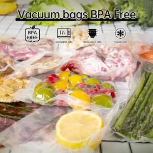 R-PACK Vacuum Sealer Bags 100 Gallon 11" x 16" and Quart 8" x 12" and Pint 6" x 10" Commercial Grade PreCut Bag, Food Vac Bags for Storage with BPA Free and Heavy Duty (100, 6" x 10")