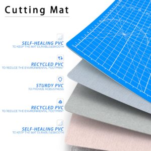 DIYSELF Cutting Mat 8in×6in, Cutting Mats for Crafts, Self Healing Cutting Mat A5, Cutting Mat for Sewing, Fabric Cutting Mat Double Side, Craft Mat for Desktop, Rotating Cutting Mats for Quilting