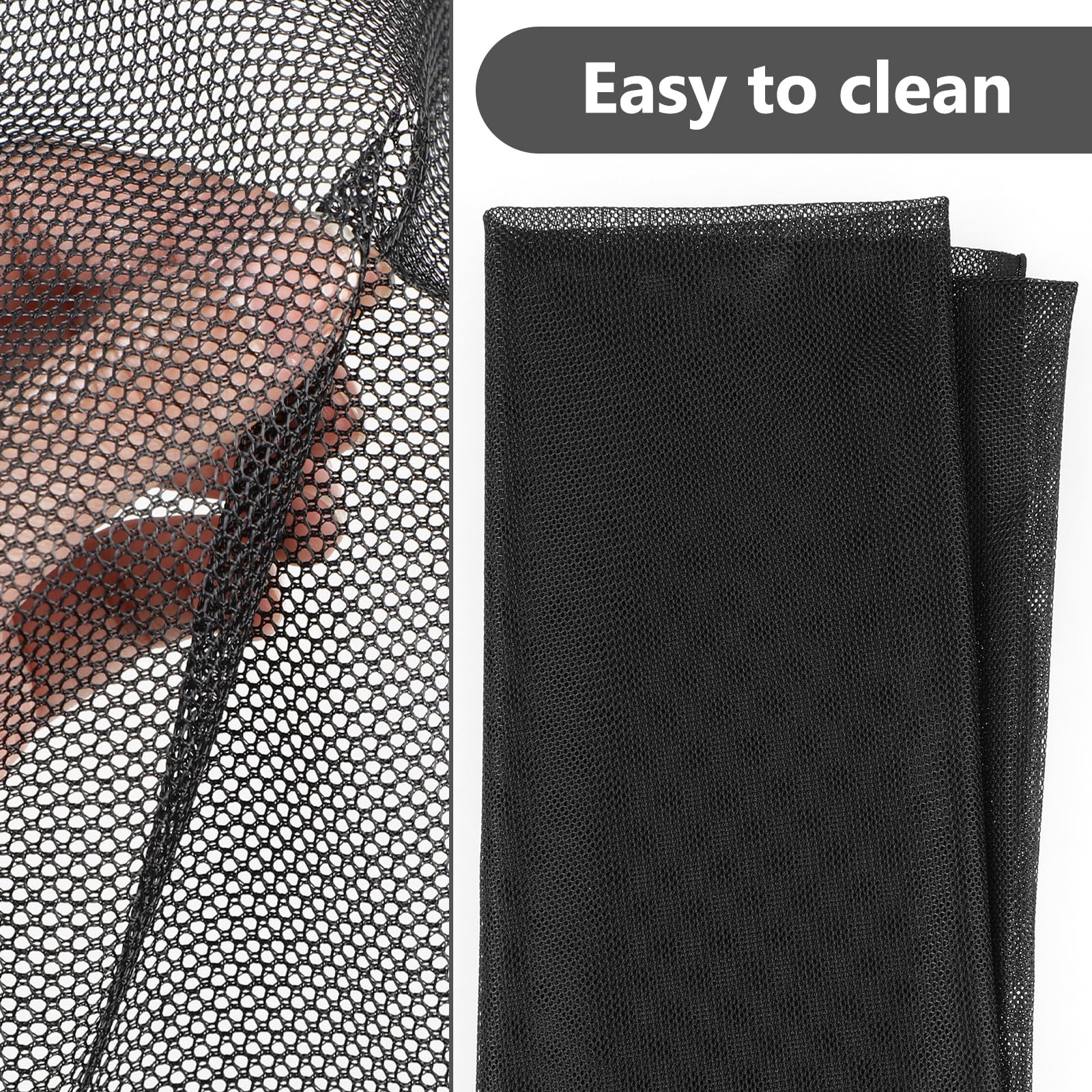 Black Mesh Fabric 59 X 29.5 Inch Polyester Elasticity Fabric Mesh Polyster Netting Fabric for Sewing Suitable for Backpack Pocket Straps Clothes DIY Craft Netting Bag Shopping Bag