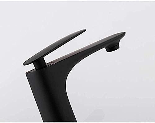 WOOWSHINE Kitchen Taps Kitchen Tap Kitchen Tap Bathroom Faucet Black Solid Brass Bathroom Solid Basin Mixer Tap Hot & Cold Bath Single Handle Sink Waterfall Taps,Sink Faucet, ki-635