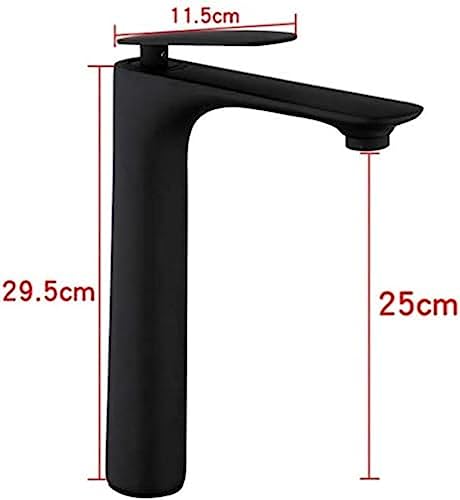 WOOWSHINE Kitchen Taps Kitchen Tap Kitchen Tap Bathroom Faucet Black Solid Brass Bathroom Solid Basin Mixer Tap Hot & Cold Bath Single Handle Sink Waterfall Taps,Sink Faucet, ki-635