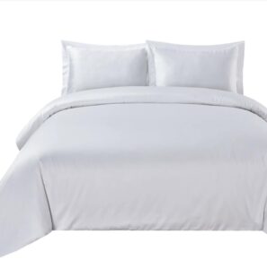 royal tradition made in usa- cool and crisp percale cotton duvet cover set (king/california king, white) comforter cover with 2 pillow shams