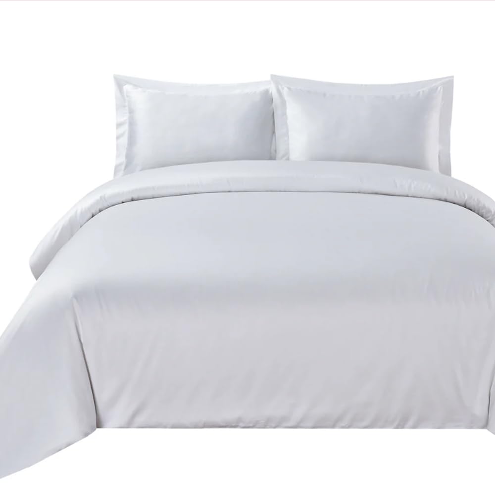 Royal Tradition Made in USA- Cool and Crisp Percale Cotton Duvet Cover Set (King/California King, White) Comforter Cover with 2 Pillow Shams