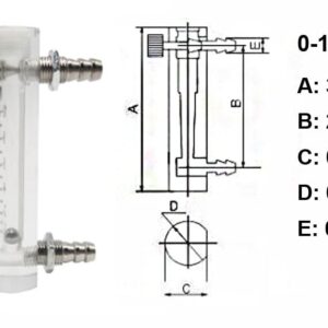 E-Found Oxygen Flow Meter 0-10LPM Flowmeter for Fluid Filtration System Oxygen Air Flowmeter Gas Regulator Acylic Flow Meter with Control Valve for Oxygen/Air/Gas