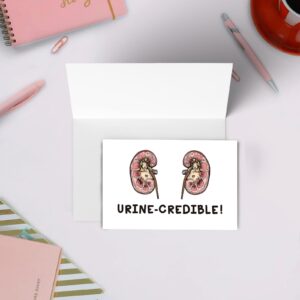 Humor Graduation Card for Medical Student Nurse, Funny Thank You Card for Nephrologist Doctor Kidney Donor, Kidneys Pun Greeting Card for Friends, Appreciation Card