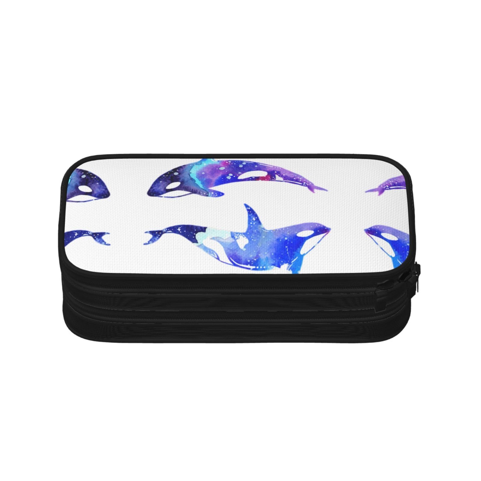 YQxwJL Orca Killer Whale Print Pencil Cases Pen Box Stationery Makeup Bag, Desk Organizer For College Adults Women Men