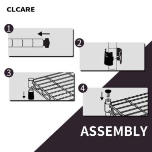 CLCARE Stacking Shelf Adjustable, Stackable & Expandable, Heavy Duty Storage Shelving Unit, Cabinet Organizer Shelf (Black-1-tier)