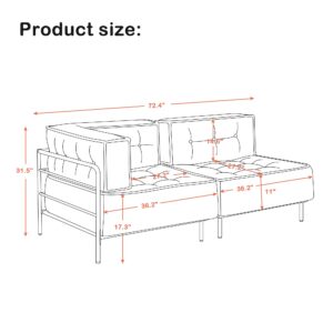 MCombo Modular Sofa Couch with Removable Cushion, 2 Seaters Accent Sofa Chair for Living Room, Apartment, Office 4663+4644 (Ivory)