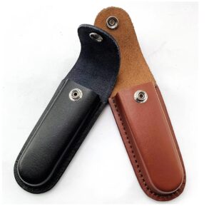 Folding Blade Pocket Knife Sheath 5 Inch Leather Knife Sheath Leather Case with Snap Closure Belt Loop Case Leather Pouch Folding Knife Sheath Holder