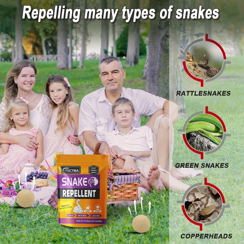 EQCFSATY Snake Repellent for Yard Powerful, Snake Repellent Pet Safe, Snake Away Repellent for Outdoors,Snake Repellent Indoor, Backyard Snake Repellent Outdoor, Snake Deterrent Outdoor -8P