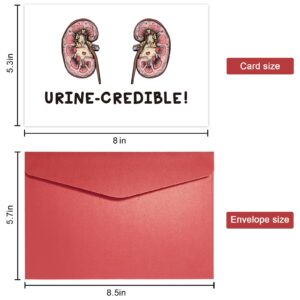 Humor Graduation Card for Medical Student Nurse, Funny Thank You Card for Nephrologist Doctor Kidney Donor, Kidneys Pun Greeting Card for Friends, Appreciation Card