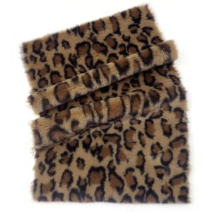 leopard print fabric 9.8x17.7 inches/62.9x19.6 inches /62.9x39.3 inches 1cm soft faux fur fabric diy handmade sewing fabric (06, 62.9x19.6 inches)