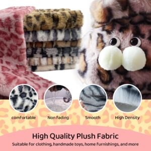 Leopard Print Fabric 9.8x17.7 Inches/62.9x19.6 Inches /62.9x39.3 Inches 1cm Soft Faux Fur Fabric DIY Handmade Sewing Fabric (06, 62.9x19.6 inches)