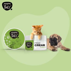 Wagging Tails Paw Cream 1.76 fl oz for Pets | Daily Use for Smoothing Damaged Skin | Heals, Repairs & Moisturizes Cracked Paw Soother Balm, Elbows & Dry, Itchy Snout of Dogs, Cats, and Puppies