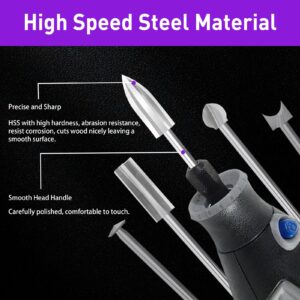 Wood Carving Drill Bit Set Compatible with Dremel Rotary Tools, Different Shapes of Engraving Bits with 1/8Inch Shank Meeting Woodworking Carving, Drilling Hole, Grinding,Drawing Lines Needs