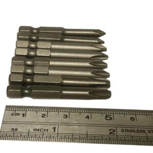 aiyun 12 Piece Slotted Phillips Screwdriver Bit Set, 1/4 Inch Hex Shank S2 Steel Magnetic 2 Inch Long Drill Bits (2 Inch)