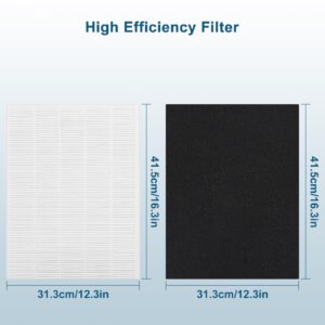 True High Efficiency C535 Replacement 115115 Filter A Compatible with Winix PlasmaWave C535, 5300-2, 6300-2, 5300, 6300, P300, AM90, 9000, 5000, 5000B, C909, 9800, 2 x Filters + 8 x Carbon Pre-Filters