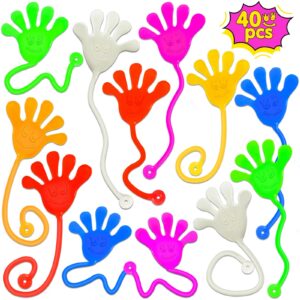 40pcs sticky hands for kids christmas party favor goodie bags stuffers pinata fillers classroom students prizes stretchy treasure box toys bulk preschool kindergarten graduation school for boys girls