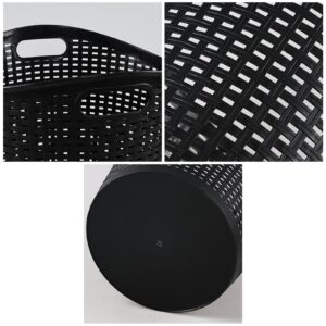 Yuright 6-Pack 30 L Plastic Laundry Hamper Basket, Large Clothes Storage Basket, Black