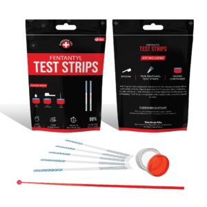 Fentanyl Test Strip Kit - Includes 5 Fentanyl Test Strips, Mixing Container, 10mg Spoon and Instructions - 5 Pack