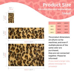 Leopard Print Fabric 9.8x17.7 Inches/62.9x19.6 Inches /62.9x39.3 Inches 1cm Soft Faux Fur Fabric DIY Handmade Sewing Fabric (06, 62.9x19.6 inches)