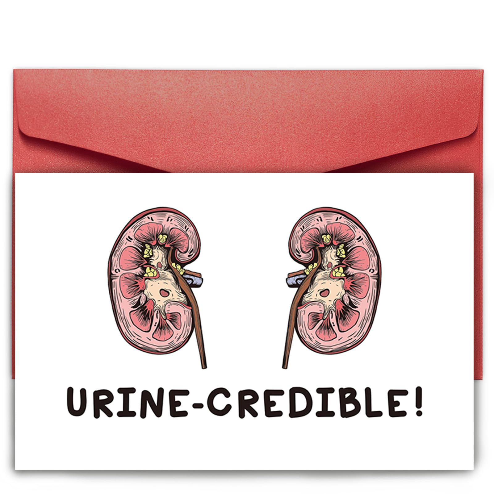 Humor Graduation Card for Medical Student Nurse, Funny Thank You Card for Nephrologist Doctor Kidney Donor, Kidneys Pun Greeting Card for Friends, Appreciation Card