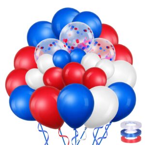 rmiurco 100 pcs red white blue balloons kit multicolor balloon latex balloons confetti balloons for graduation, easter birthday, bridal shower, wedding,balloon set