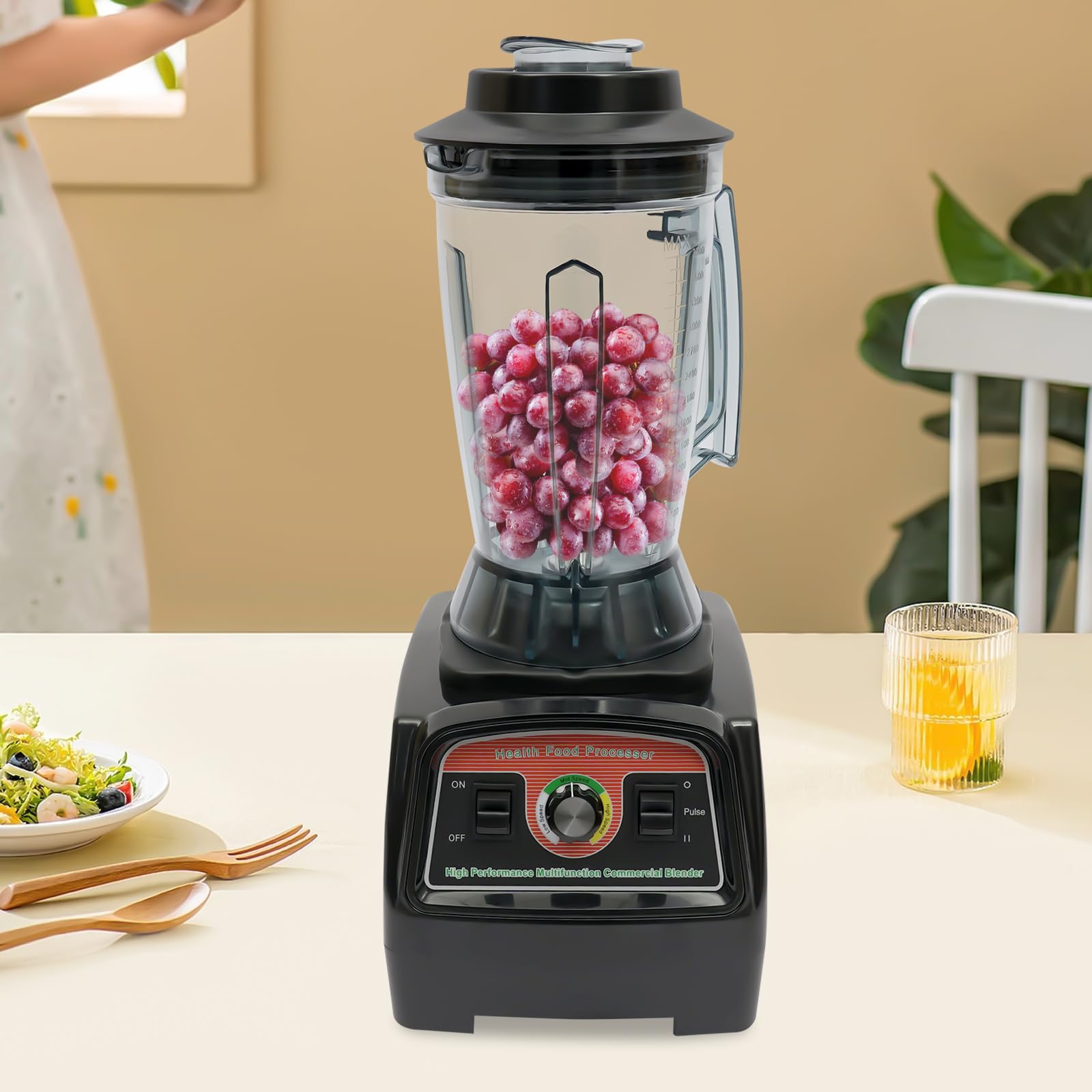 Blender 2800W Heavy Duty Commercial Blender, 4L Shakes & Smoothies Countertop Blender 57000RPM High Speed Food Processors for Baby Food, Crushing Ice or Frozen Drinks