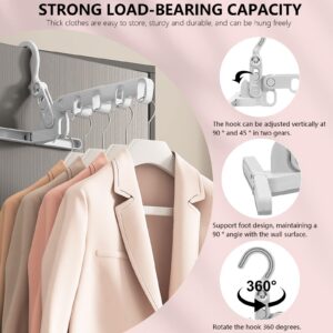 LELE LIFE 3Pcs Folding Clothes Drying Rack Clothing, Clothes Drying Rack Foldable Hangers for Travel Hangers, Laundry Drying Rack Collapsible, Folding Clothes Hanger,Grey