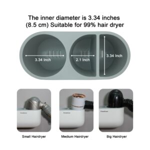 Praiselmart Hair Dryer Holder - Hair Dryer Organizer, Hair Dryer Holder Wall Mount, Under Sink Organize, Bathroom Organizers and Storage, Cabinet Organizer (Grey/White)