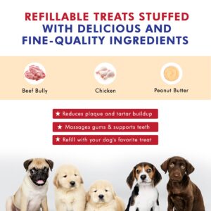 Pawfetto Peanut Butter Stuffed Cow Hooves for Dogs, Tasty Dental Treats for Dog Chews Long Lasting Natural Dog Products, Individually Wrapped (Pack of 10) 54811