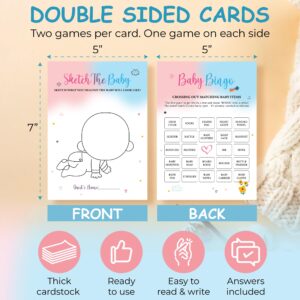 Woodamore Baby Gender Reveal Games For Guests - Fun Baby Bingo For Baby Shower Games Boy Or Girl Gender Reveal Decorations, Mommy Or Daddy, Old Wives Tales Gender Reveal Party Games, Baby Reveal Ideas