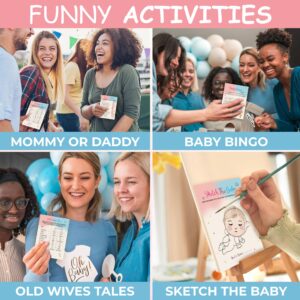 Woodamore Baby Gender Reveal Games For Guests - Fun Baby Bingo For Baby Shower Games Boy Or Girl Gender Reveal Decorations, Mommy Or Daddy, Old Wives Tales Gender Reveal Party Games, Baby Reveal Ideas