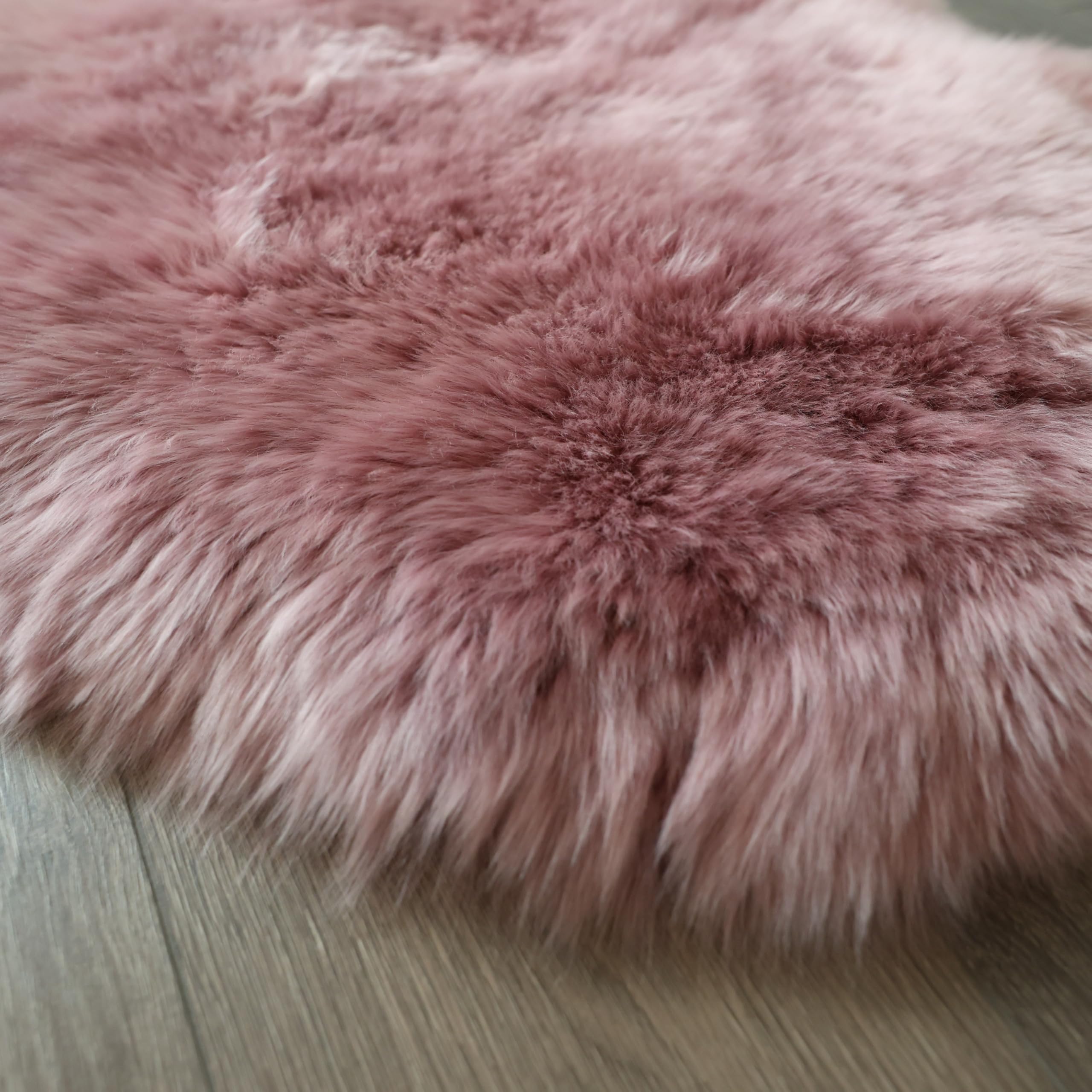 AGFNGE Sheepskin Rug, Fluffy Shag Area Rug, Super Soft 24” x 72“ Sheepskin Hair Rug,Peachy-Pink Pile Rug, Decorative Throw Rugs for Bedrooms, Children's Rooms, Living Rooms (Peachy-Pink, 24" x 72")