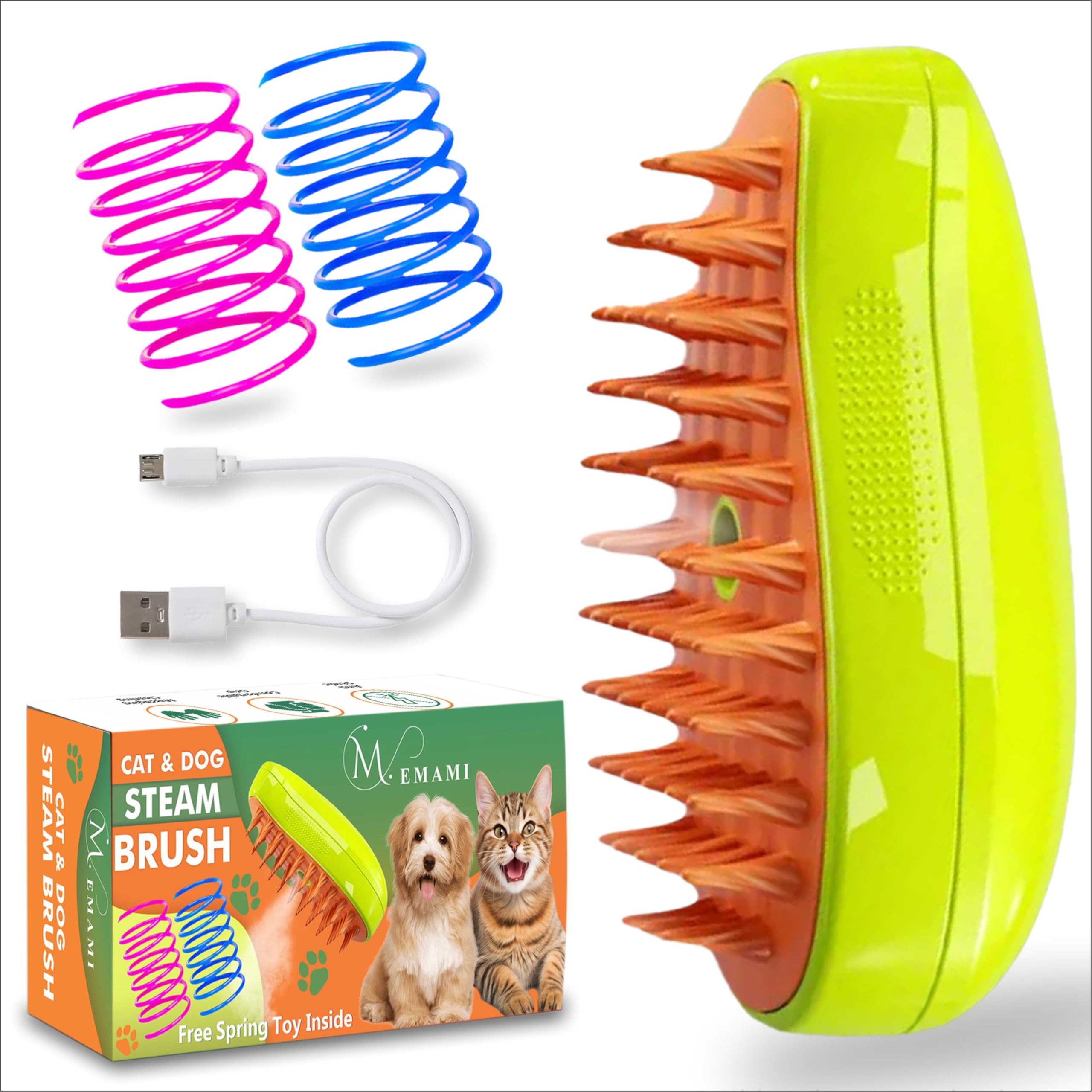 Cat Steam Brush for Shedding, Rechargable Steam Brush for Cats, 3 in 1 Steam Cat Brush, Self Cleaning Cat Grooming Brush for Massage, Pet Brush Removing Loose Hair-Cat Brush with Steam.