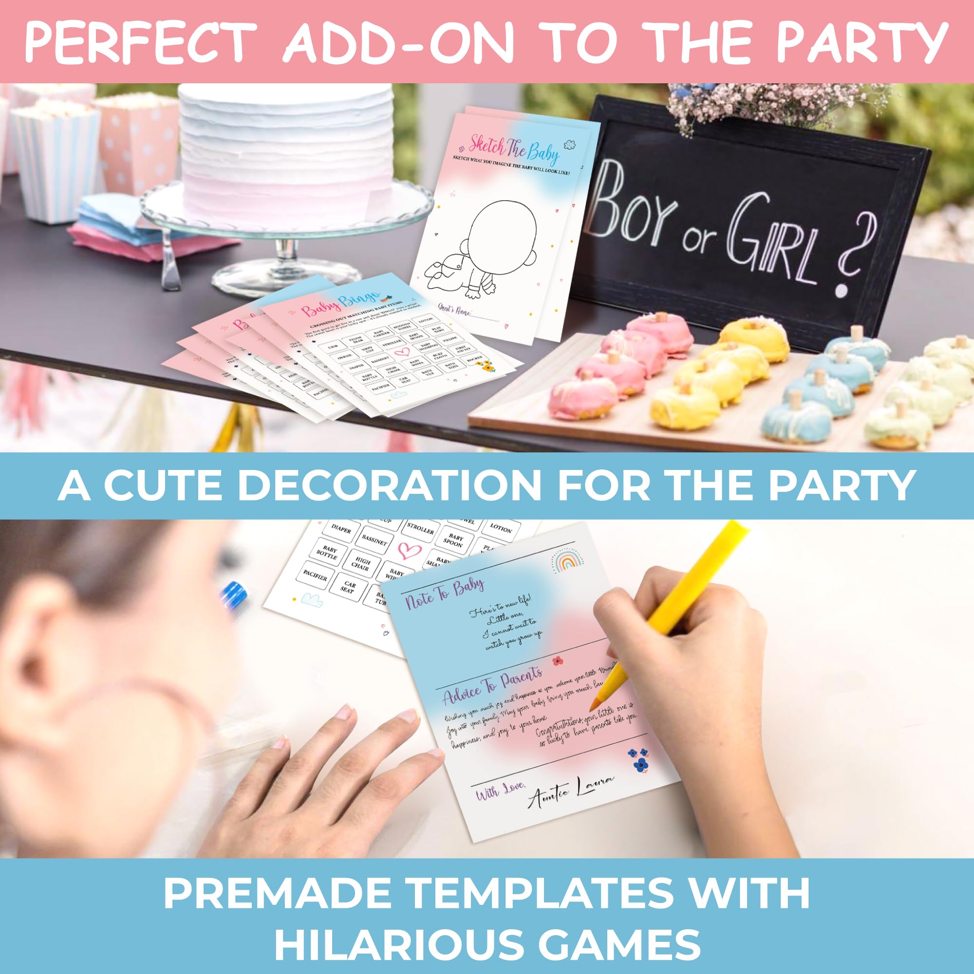 Woodamore Baby Gender Reveal Games For Guests - Fun Baby Bingo For Baby Shower Games Boy Or Girl Gender Reveal Decorations, Mommy Or Daddy, Old Wives Tales Gender Reveal Party Games, Baby Reveal Ideas