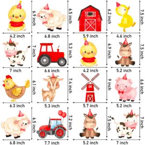 32pcs Farm Animal Centerpiece Sticks Farm Birthday Party Centerpiece Decorations Farm Theme Table Toppers for Barnyard Birthday Barn Party Baby Shower Supplies