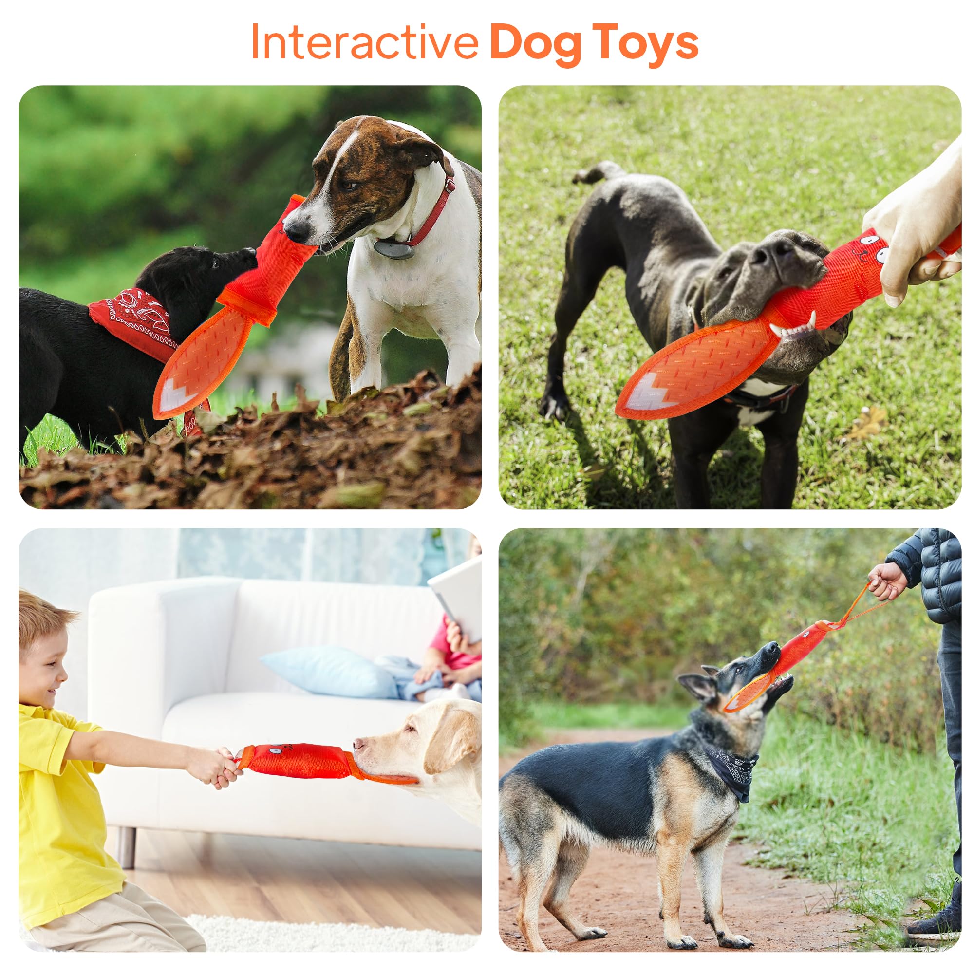 PetiFine Tug of War Dog Toys - Squeaky Dog Toys for Small Dogs - Tough Dog Toys for Aggressive Chewers - Training Interactive Dog Chew Toys - Puppy Toys to Keep Them Busy