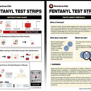 Fentanyl Test Strip Kit - Includes 5 Fentanyl Test Strips, Mixing Container, 10mg Spoon and Instructions - 5 Pack