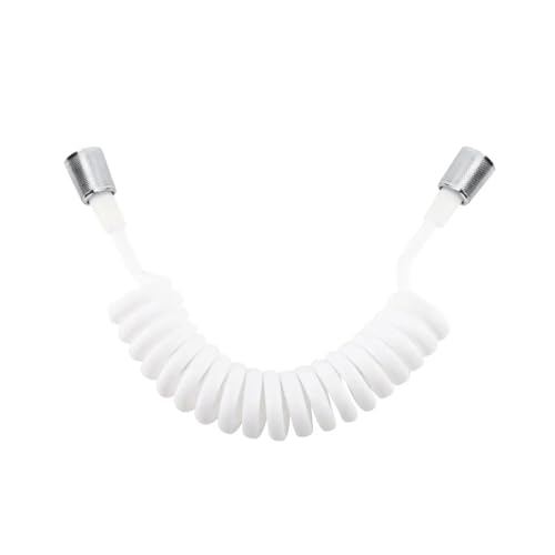 G1/2" Soft Bidets Hose Tube ABS Spring Flexible Shower Hose For Water Plumbing Toilet Bidet Sprayer Bathroom Accessories (Color : WHITE)